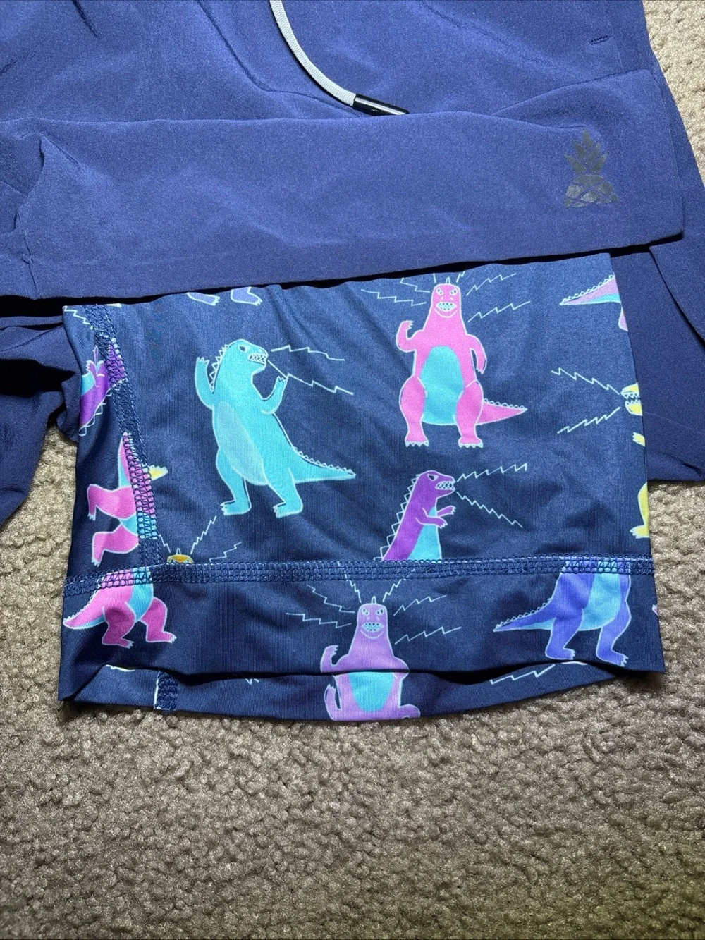 Chubbies Men’s Ultimate Training Shorts with Godzilla Print Lining Size: Large